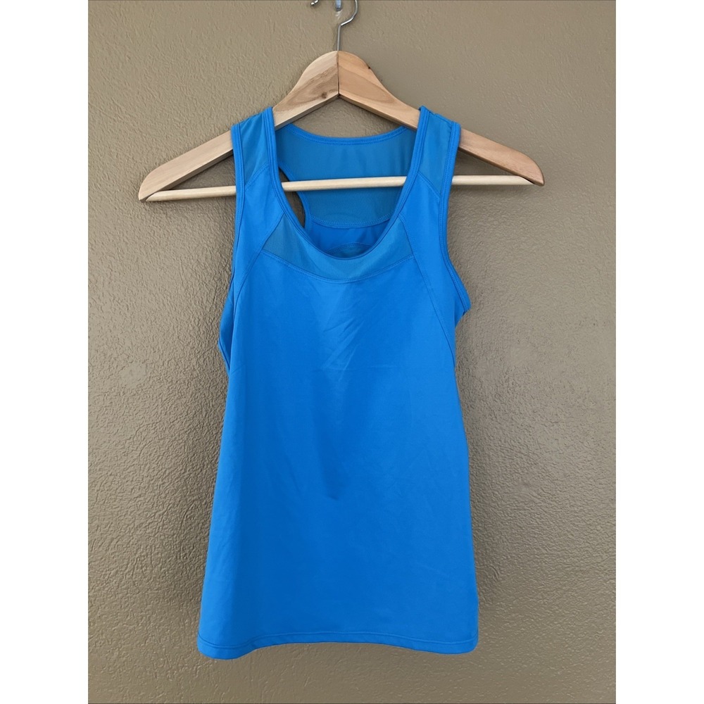 Tail Racerback Mesh Tank Top Women Blue Excellent Activewear Workout Gym